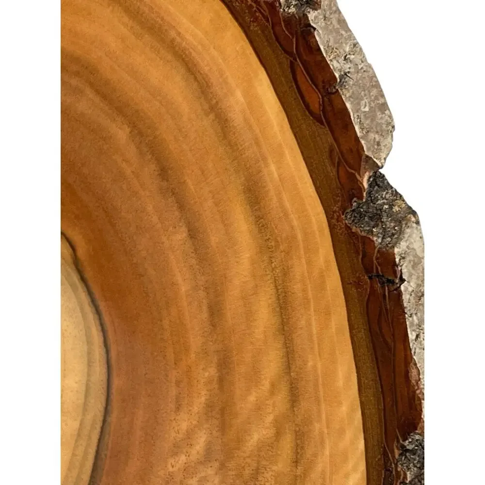 Hand Carved English Walnut Live Edge Bowl Signed Carl Ruhle
